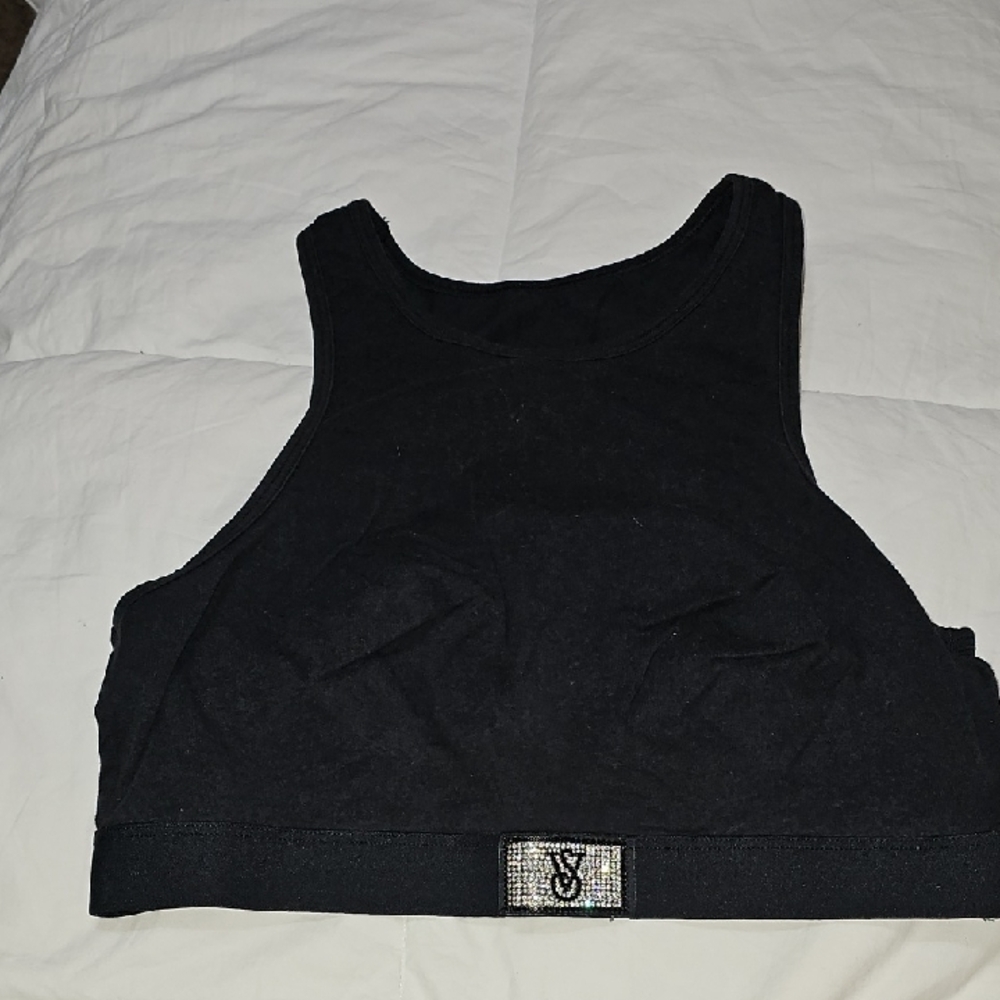 Victoria's Secret Sz Large Bralette Black Bling Top!!